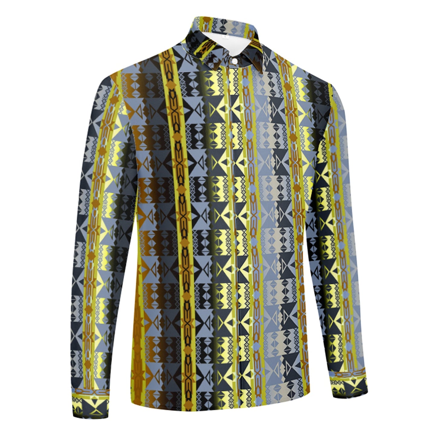 Inside the Deer Clan Lodge Men's Long Sleeve Dress Shirt