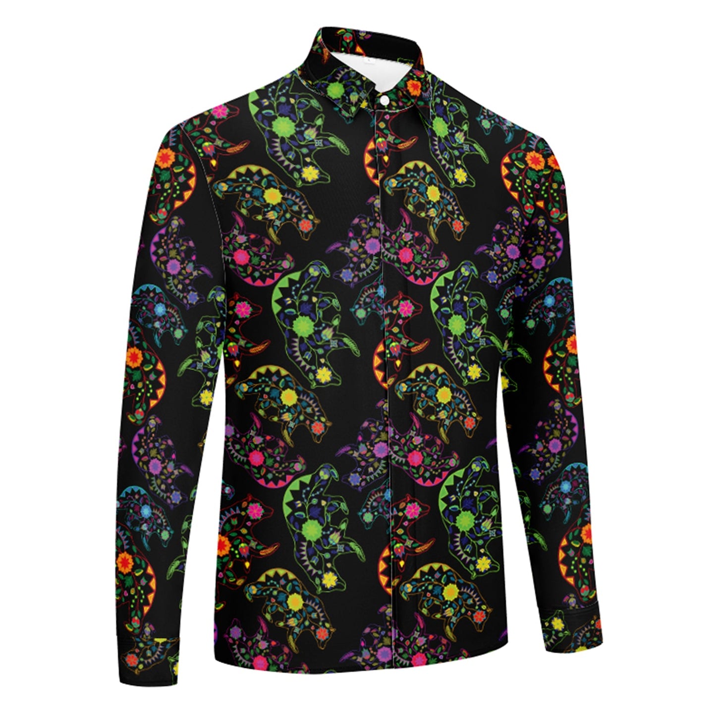 Floral Bear Men's Dress Shirt