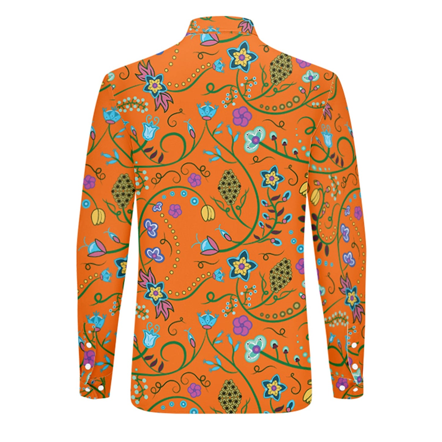 Fresh Fleur Carrot Men's Long Sleeve Dress Shirt