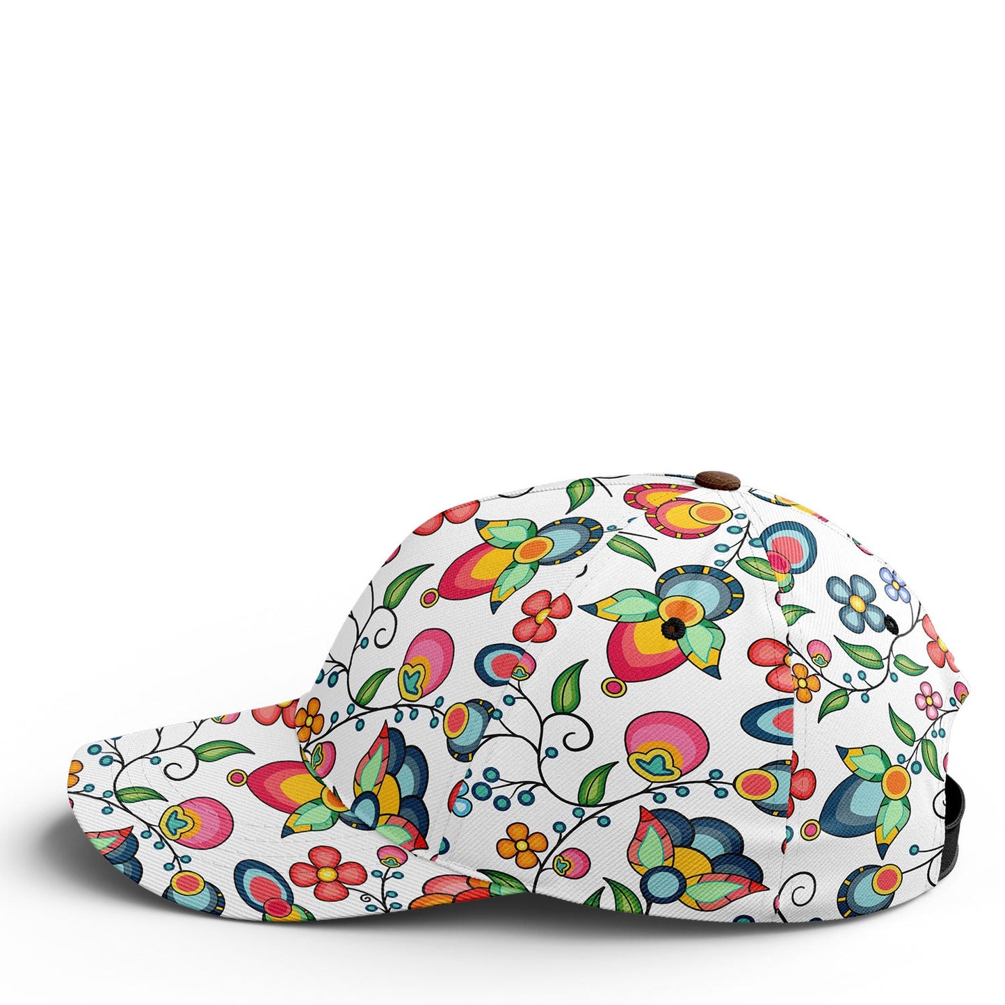 Floral Bounty White Snapback Hat