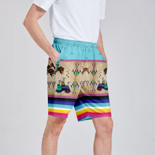 Load image into Gallery viewer, Buffalos Running Sky Athletic Shorts with Pockets
