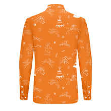 Load image into Gallery viewer, Ledger Dabbles Orange Men&#39;s Long Sleeve Dress Shirt
