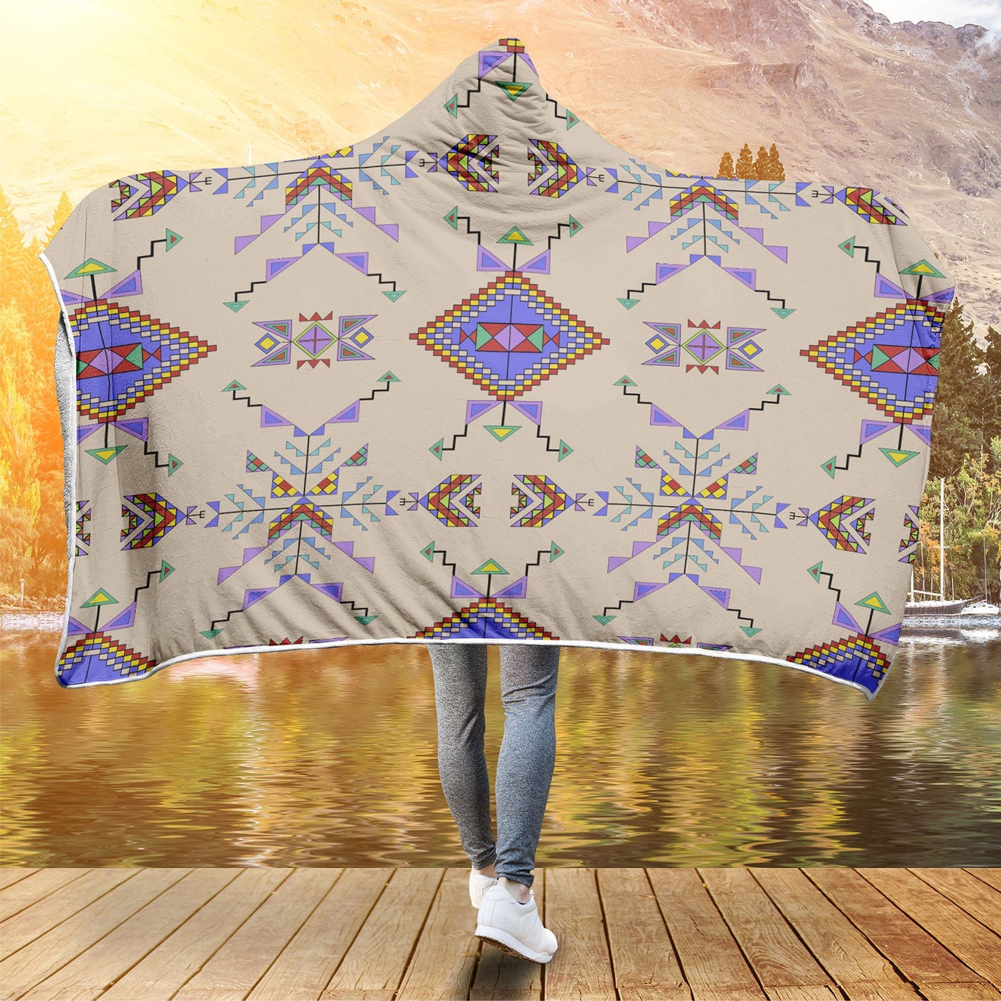 Buffalo Jump Hide Hooded Blanket