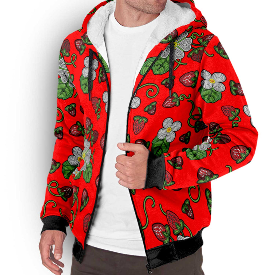 Strawberry Dreams Fire Sherpa Hoodie