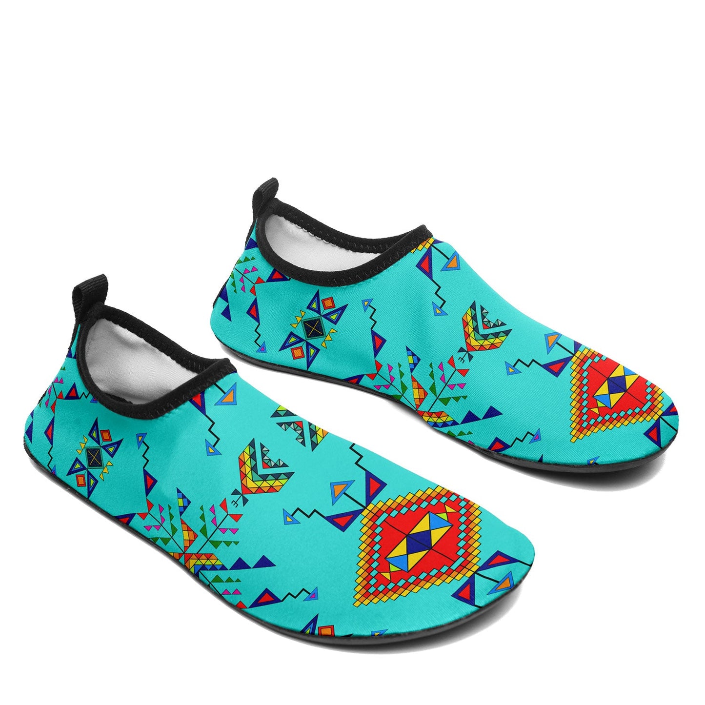 Buffalo Jump Turquoise Kid's Sockamoccs Slip On Shoes