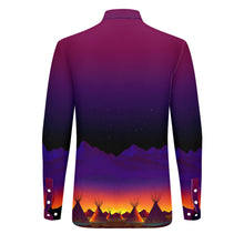 Load image into Gallery viewer, Teepees Northern Lights Men&#39;s Long Sleeve Dress Shirt
