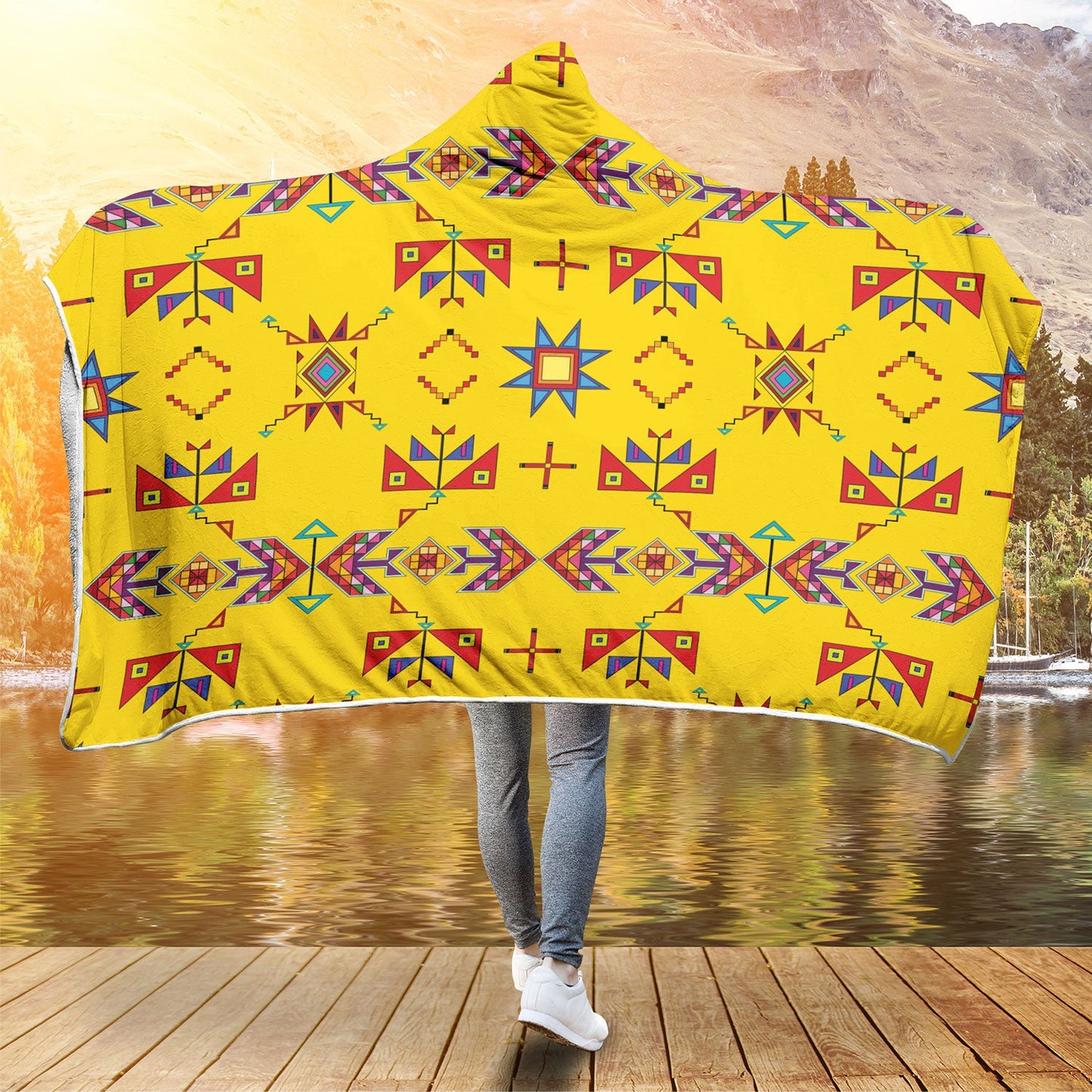 Scattered Generations Maize Hooded Blanket