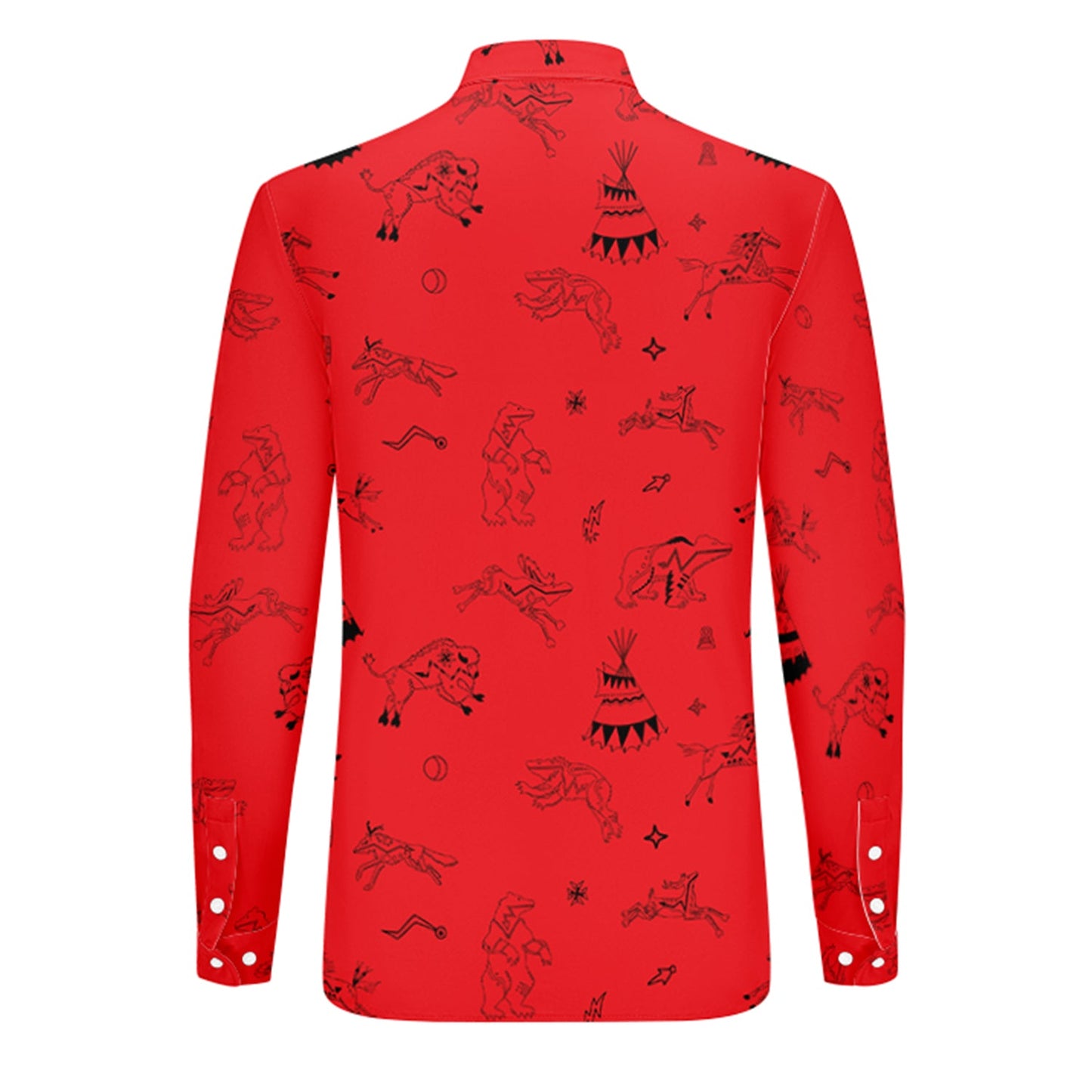 Ledger Dabbles Red Men's Long Sleeve Dress Shirt