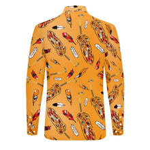 Load image into Gallery viewer, ECM Prayer Feathers Orange Men&#39;s Long Sleeve Dress Shirt
