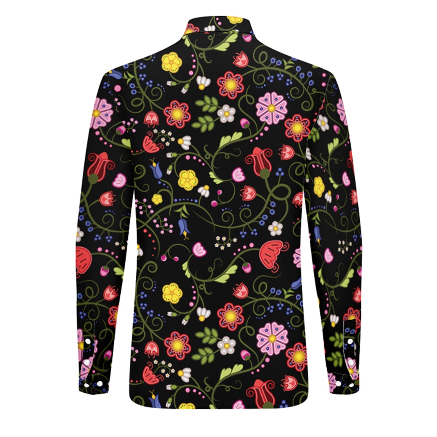 Nipin Blossom Midnight Men's Long Sleeve Dress Shirt