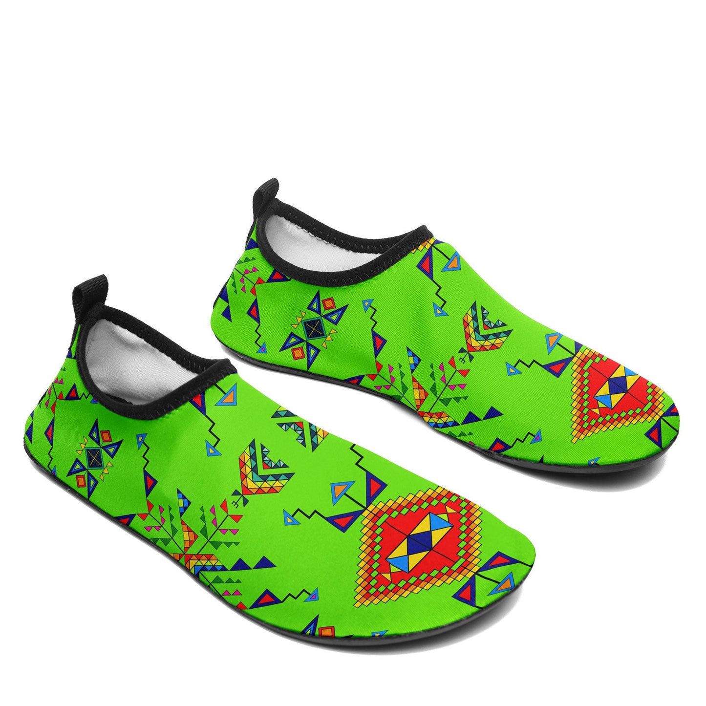 Buffalo Jump Neon Green Kid's Sockamoccs Slip On Shoes