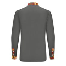 Load image into Gallery viewer, Blanket Strip Ruby Fall Grey Men&#39;s Long Sleeve Dress Shirt
