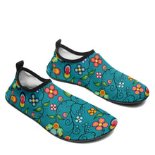 Load image into Gallery viewer, Floral Bounty Teal Sockamoccs
