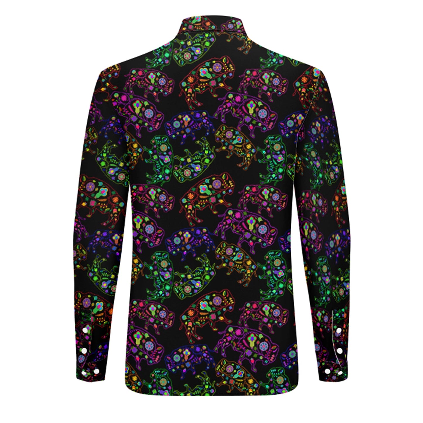 Floral Buffalo Men's Long Sleeve Dress Shirt