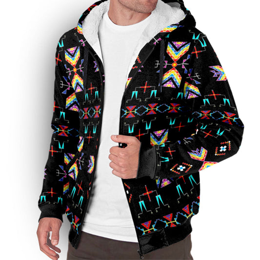 Rainy Chief Rainbow Sherpa Hoodie