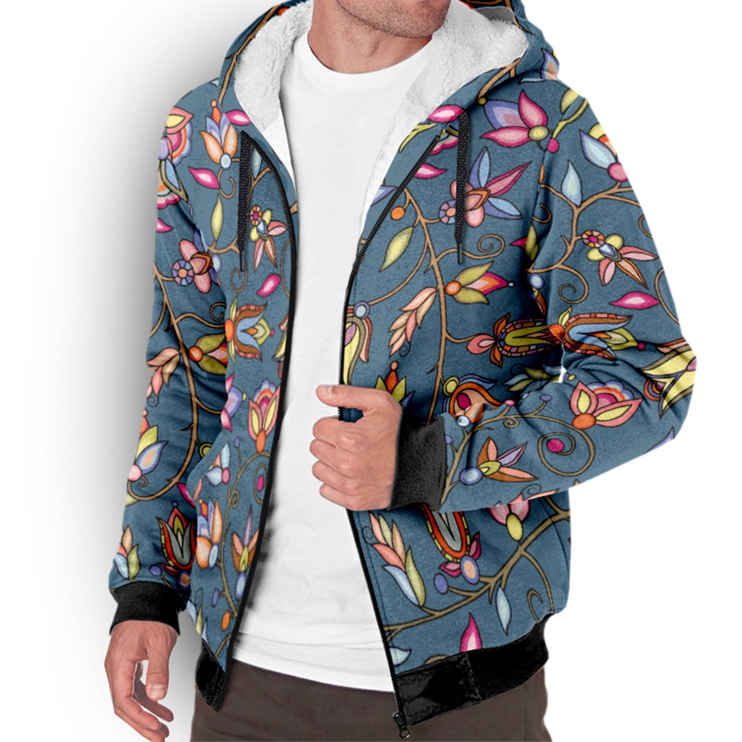 Buffalo Bloom Rainstorm Sherpa Hoodie