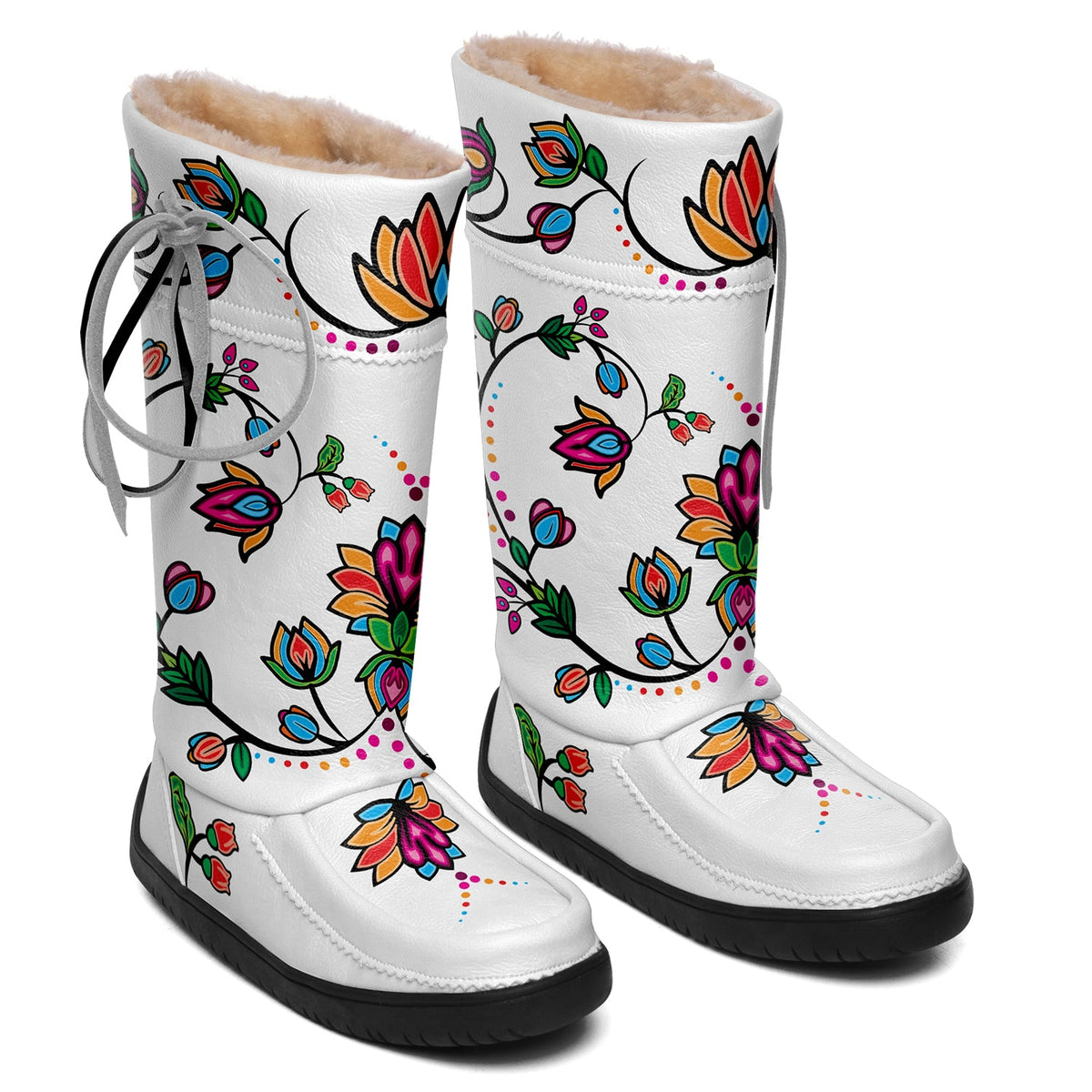 Waterbird Wildflowers Real Leather MoccaLux