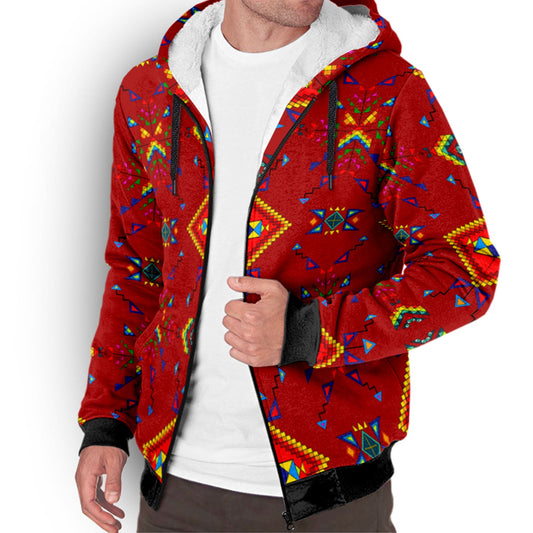 Buffalo Jump Red Sherpa Hoodie