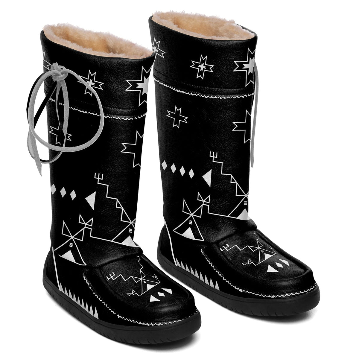 Sky Stories Black Real Leather MoccaLux