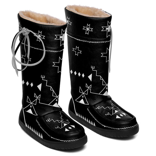 Sky Stories Black Real Leather MoccaLux