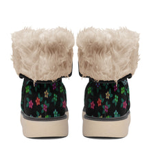 Load image into Gallery viewer, Berry Flowers Black Polar Winter Boots
