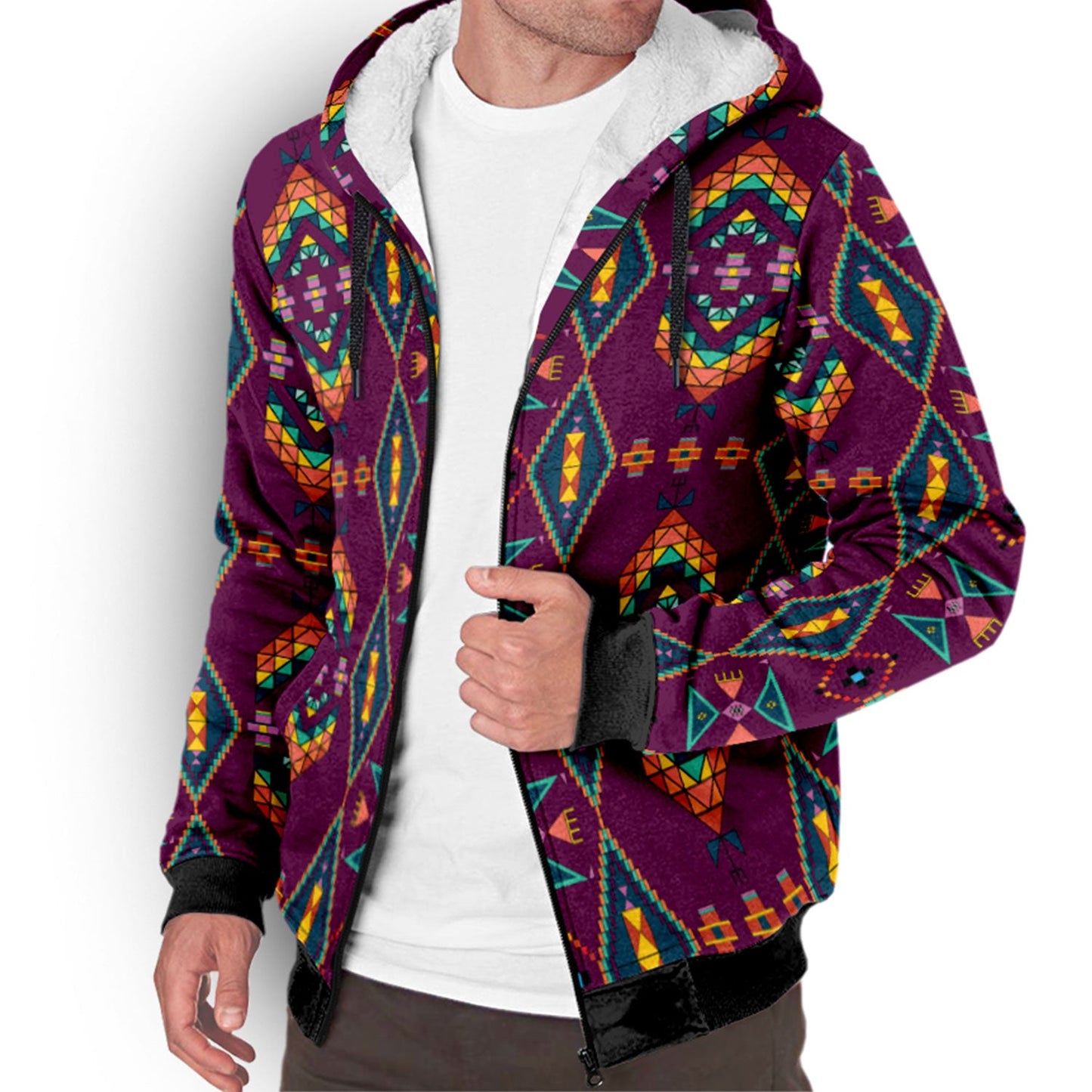 Travois Tipi Berry Sherpa Hoodie