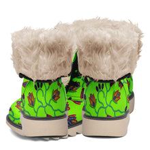 Load image into Gallery viewer, Spring Blossoms on Neon Green Polar Winter Boots
