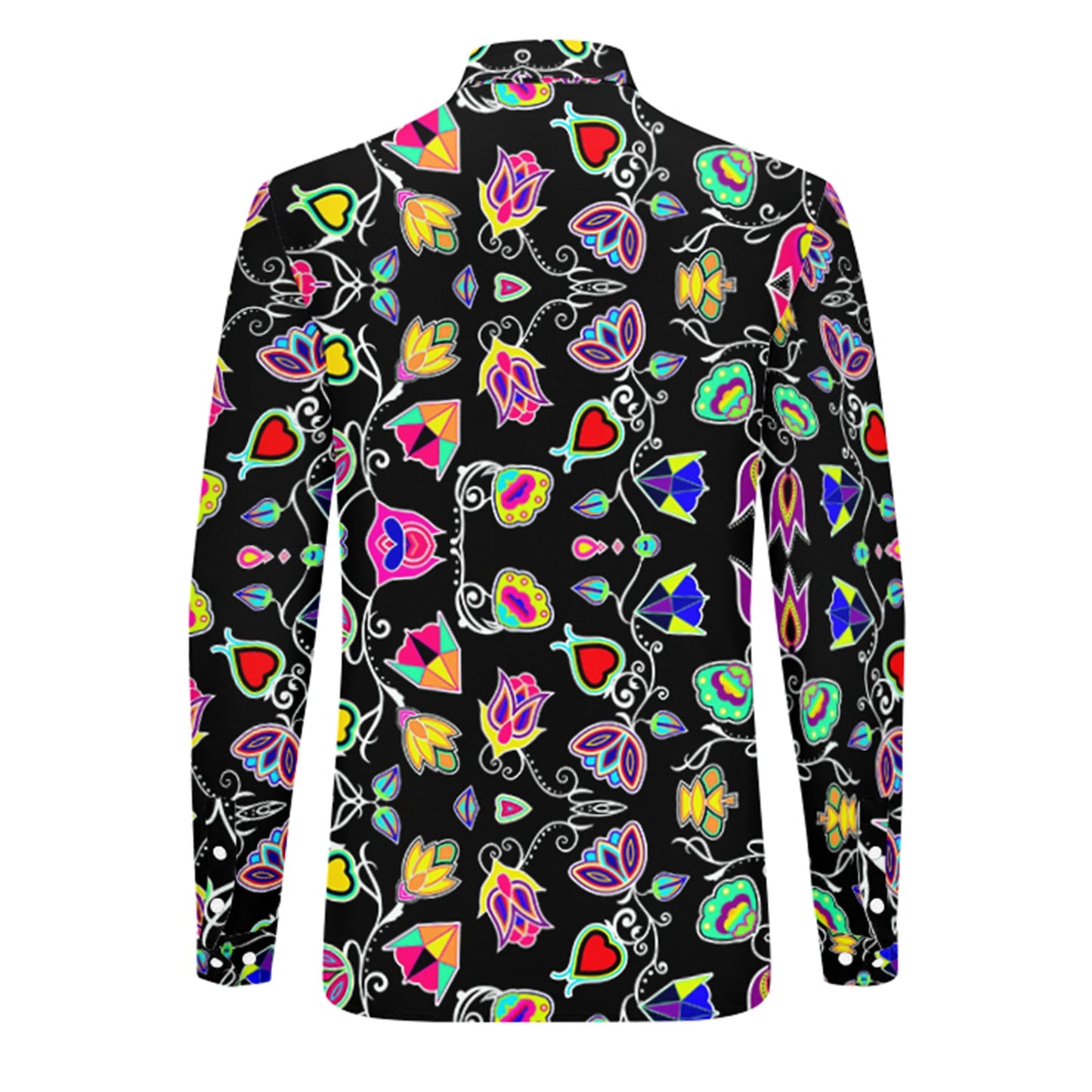 Indigenous Paisley Black Men's Long Sleeve Dress Shirt