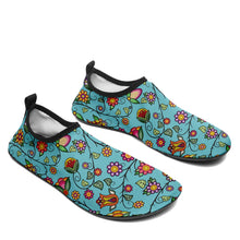 Load image into Gallery viewer, Heartbeat Petals Turquoise Sockamoccs
