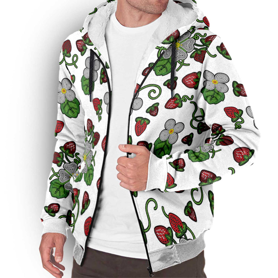 Strawberry Dreams White Sherpa Hoodie