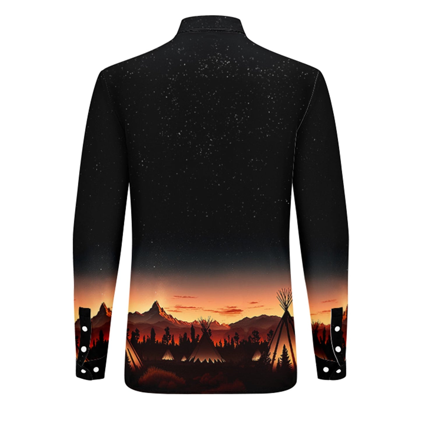 Sunset Tipis 1 Men's Long Sleeve Dress Shirt