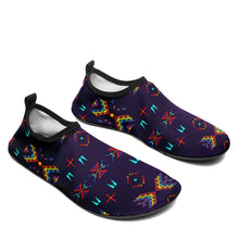 Load image into Gallery viewer, Rainy Chief Rainbow Dark Purple Sockamoccs
