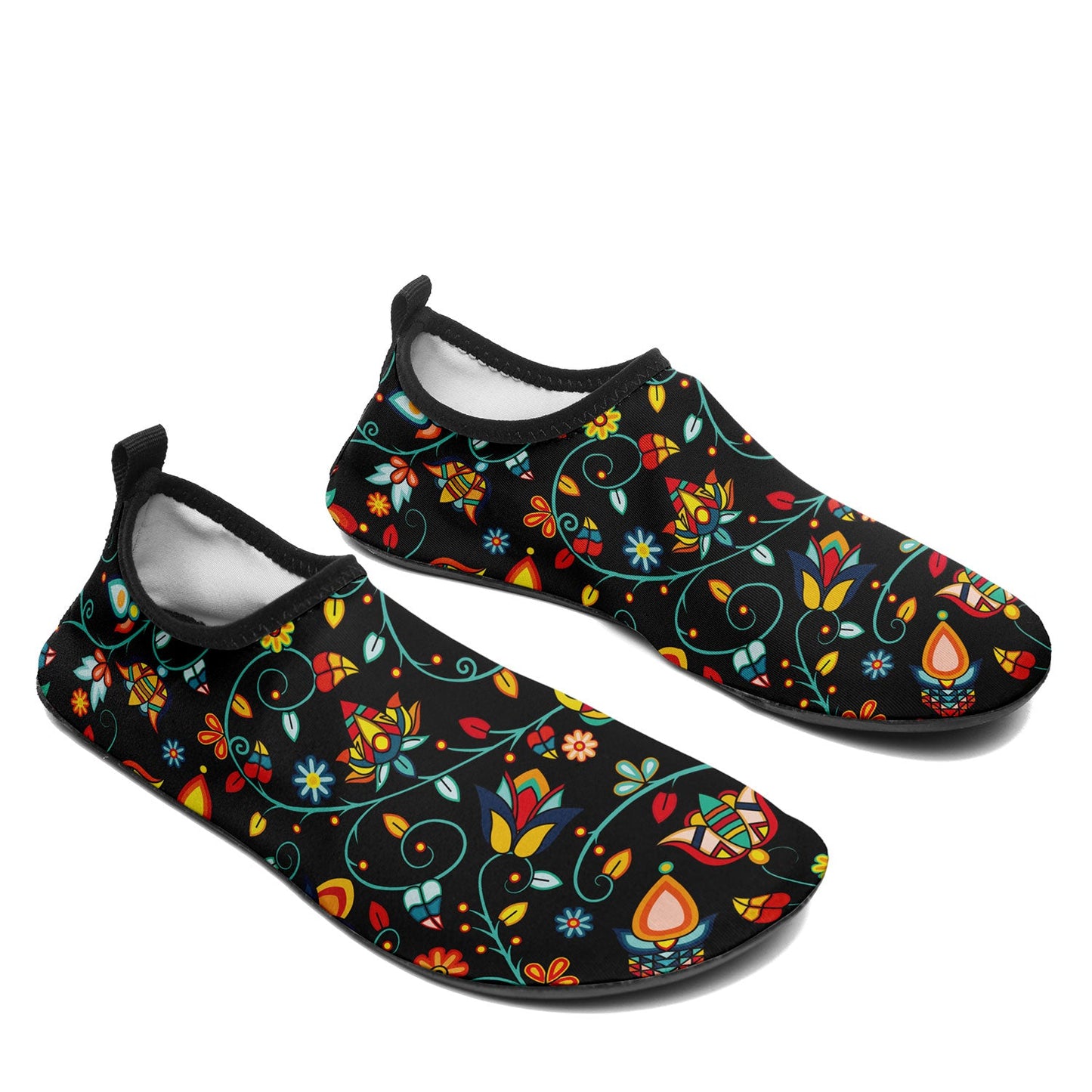 Thorny Path Black Kid's Sockamoccs Slip On Shoes