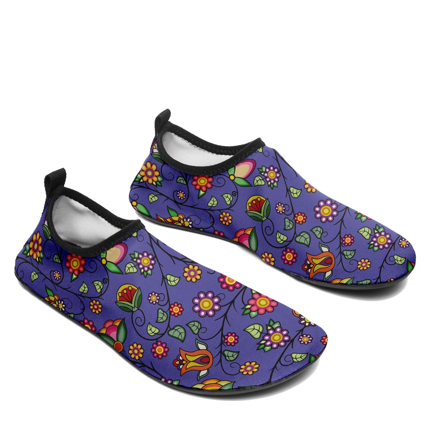 Heartbeat Petals Blue Kid's Sockamoccs Slip On Shoes