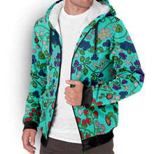 Load image into Gallery viewer, Grandmother Stories Turquoise Sherpa Hoodie
