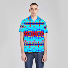 Load image into Gallery viewer, Between the Mountains Blue Button Up Silk Shirt
