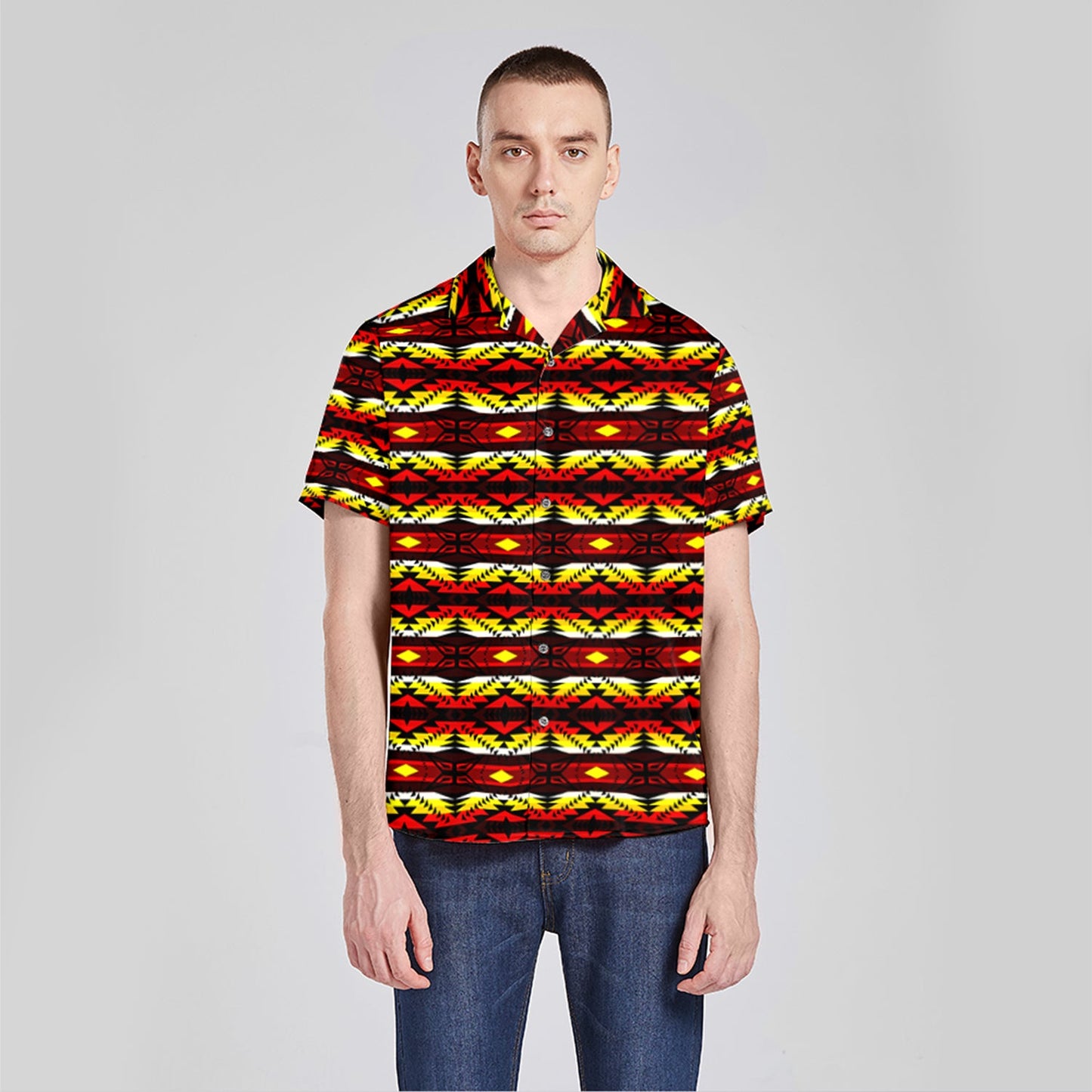 Canyon War Party Button Up Silk Shirt