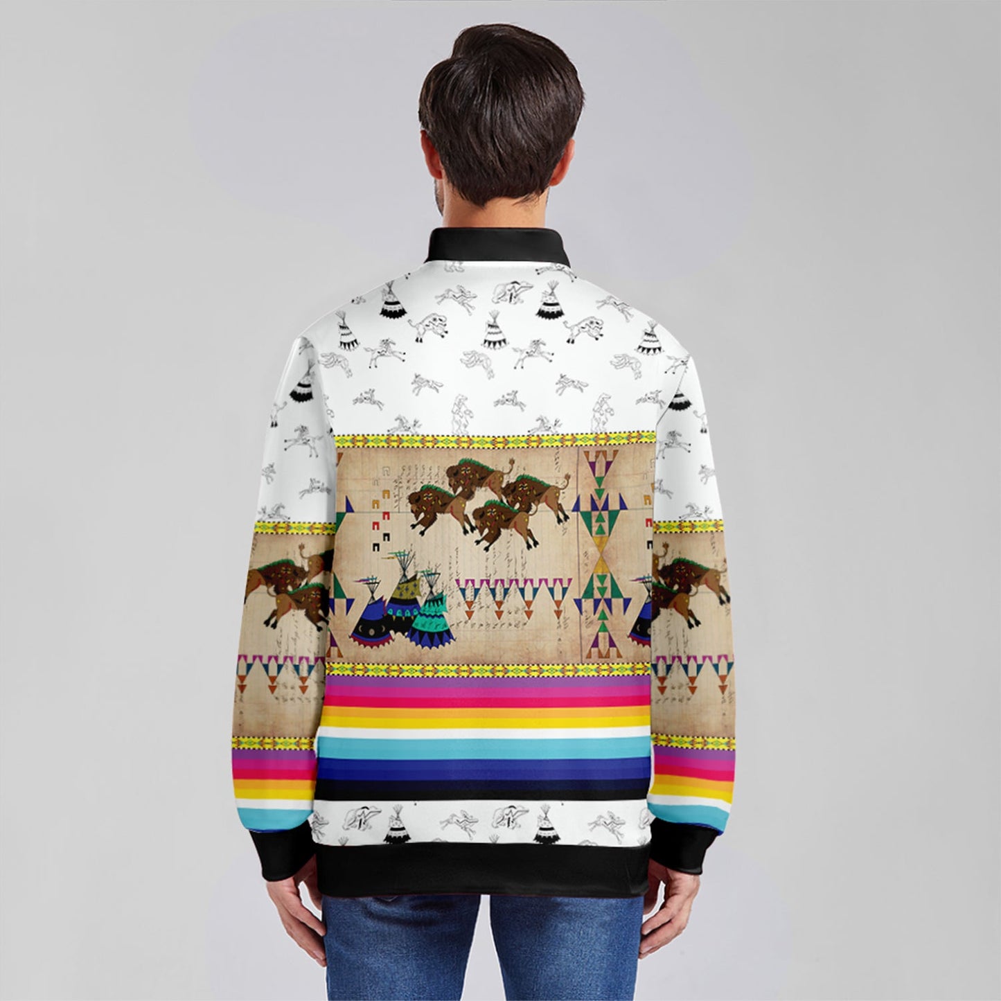 Buffalos Running White Clay Lightweight Jacket