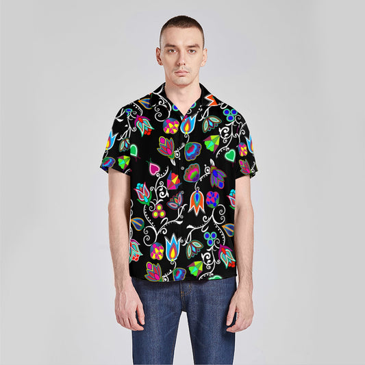 Indigenous Paisley Black Button Up Silk Shirt