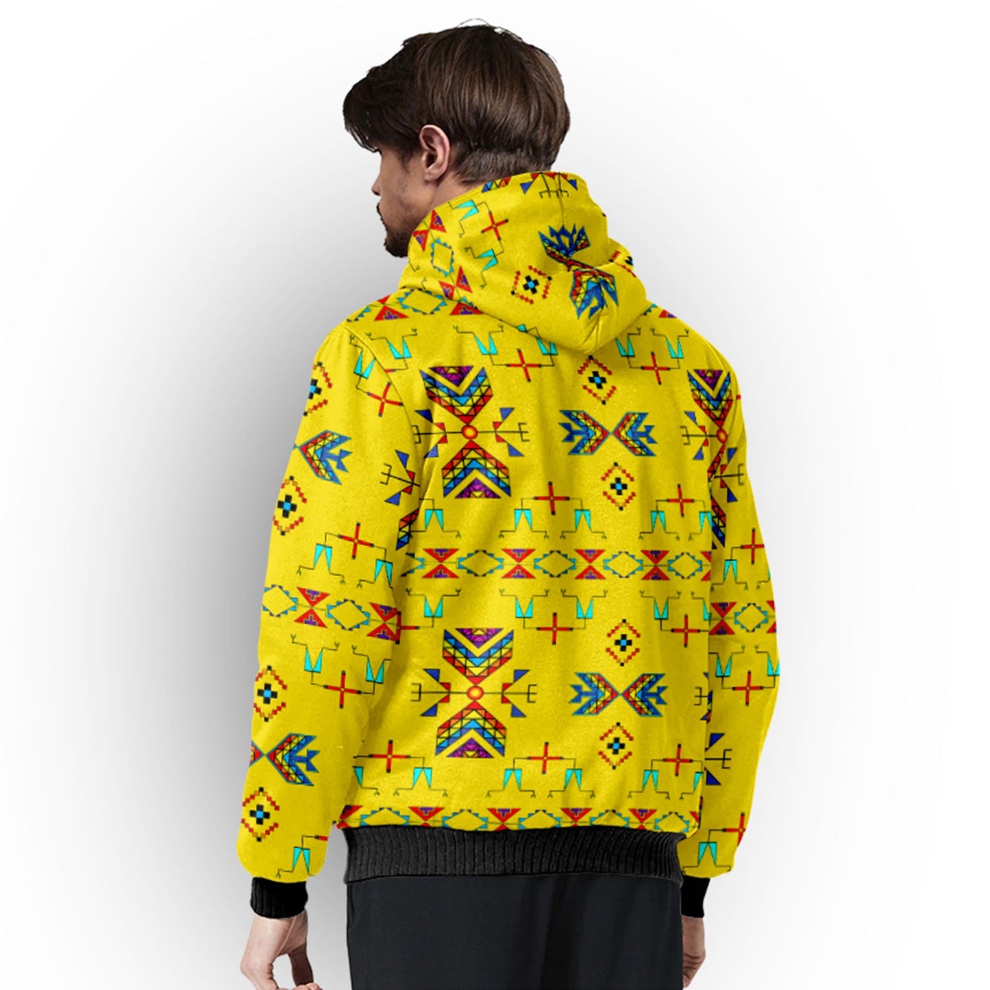 Rainy Chief Rainbow Yellow Sherpa Hoodie