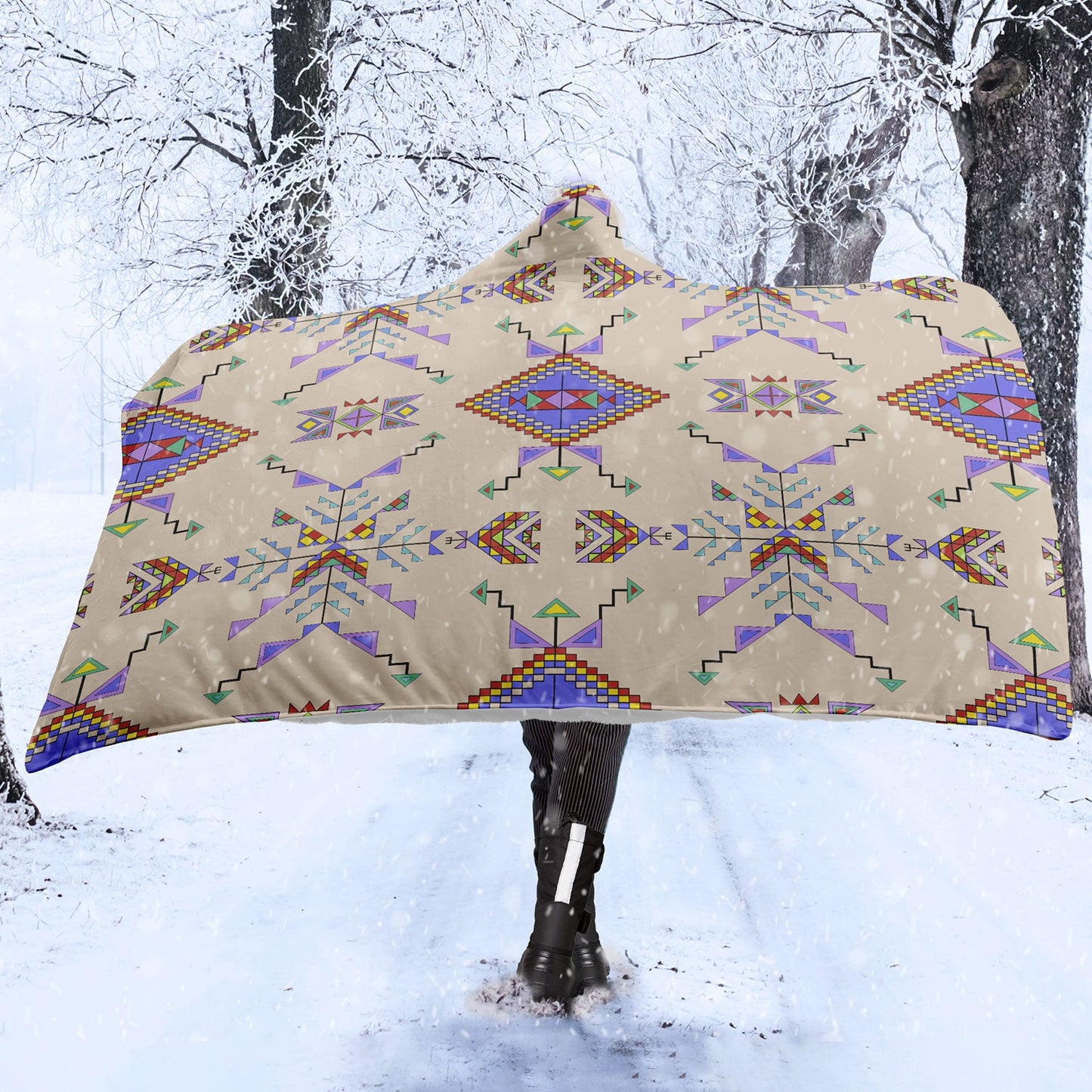 Buffalo Jump Hide Hooded Blanket