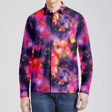 Load image into Gallery viewer, Animal Ancestors 9 Cosmic Swirl Purple and Red Men&#39;s Long Sleeve Dress Shirt
