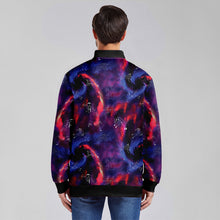 Load image into Gallery viewer, Animal Ancestors 3 Blue Pink Swirl Zippered Collared Lightweight Jacket
