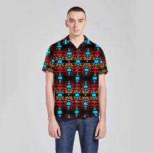 Load image into Gallery viewer, Black Fire Button Up Silk Shirt
