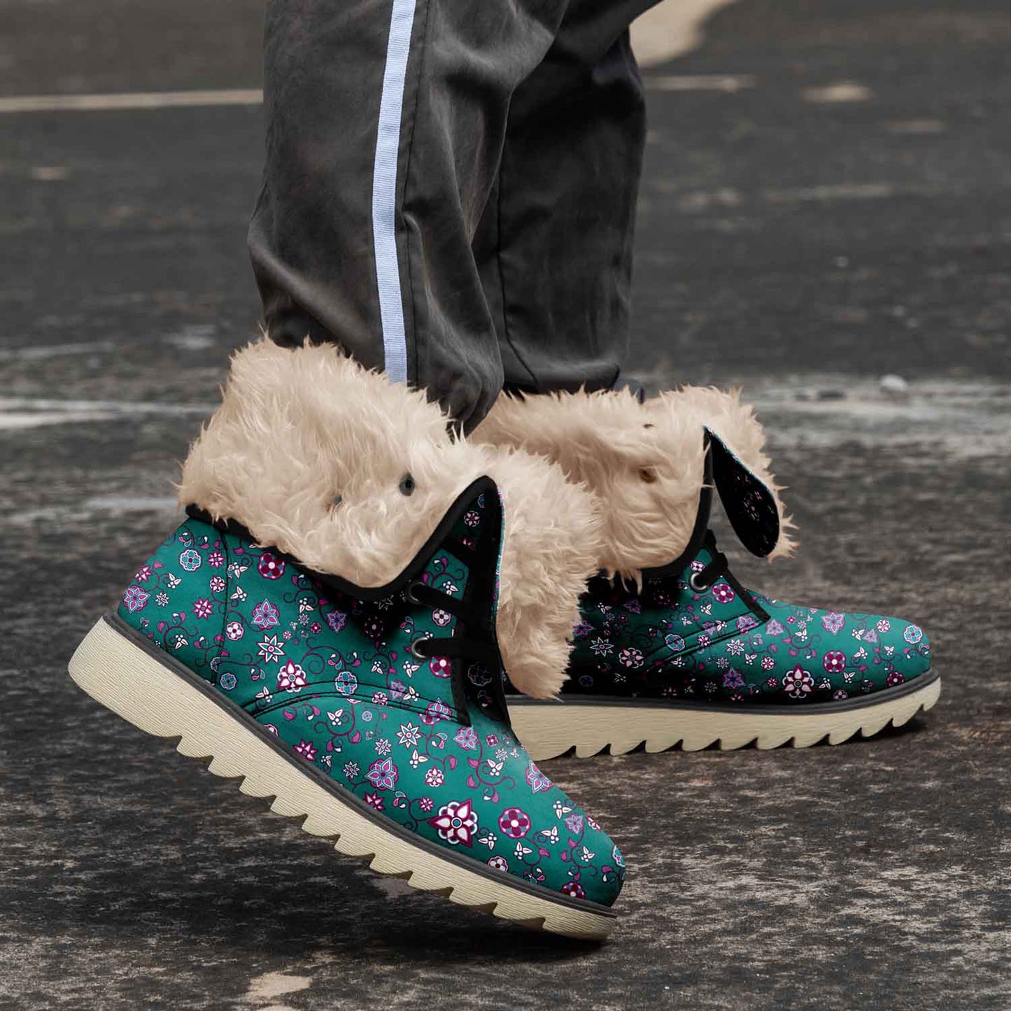 Burgundy Bloom Polar Winter Boots
