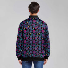 Load image into Gallery viewer, Beaded Nouveau Coal Zippered Collared Lightweight Jacket
