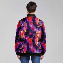 Load image into Gallery viewer, Animal Ancestors 9 Cosmic Swirl Purple and Red Zippered Collared Lightweight Jacket
