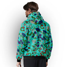 Load image into Gallery viewer, Grandmother Stories Turquoise Sherpa Hoodie
