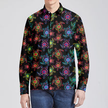 Load image into Gallery viewer, Neon Floral Turtle Men&#39;s Long Sleeve Dress Shirt
