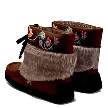 Load image into Gallery viewer, Waterbird Wildflowers Leather MocLux Short Style with Fur
